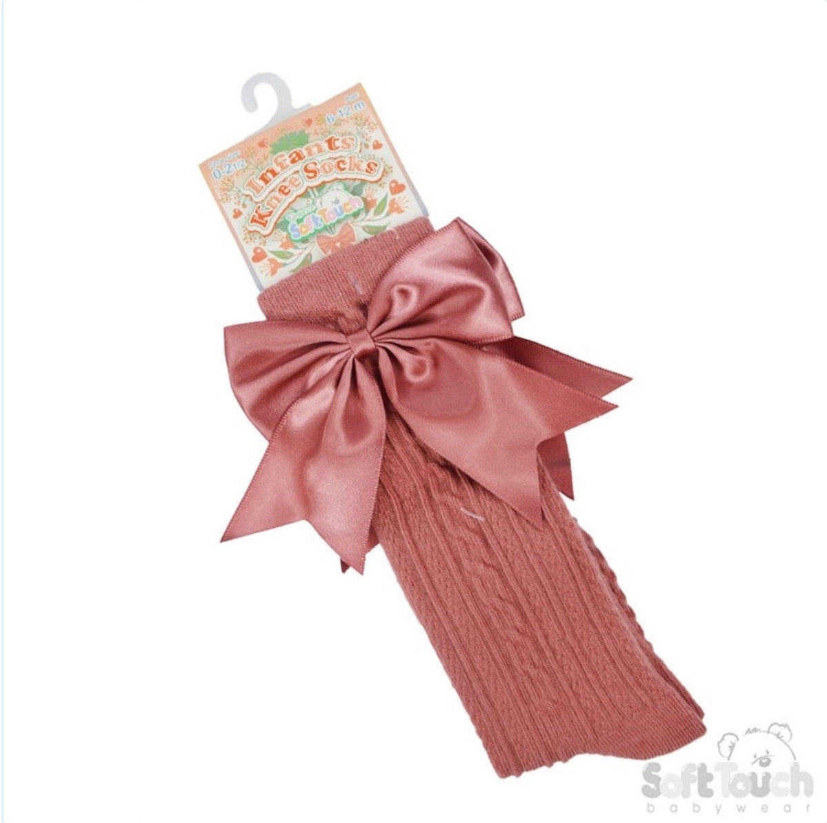 Dusty Pink Knee High Ribbon Socks
