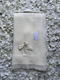 Cream & Cream Bow Luxury Spanish Shawl