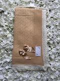 Beige & Beige Bow Luxury Spanish Shawl