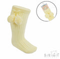Lemon Knee High Pom Socks