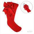 Red Knee High Ribbon Socks