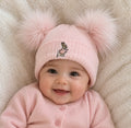 Pink Peter Rabbit Double Pom Hat