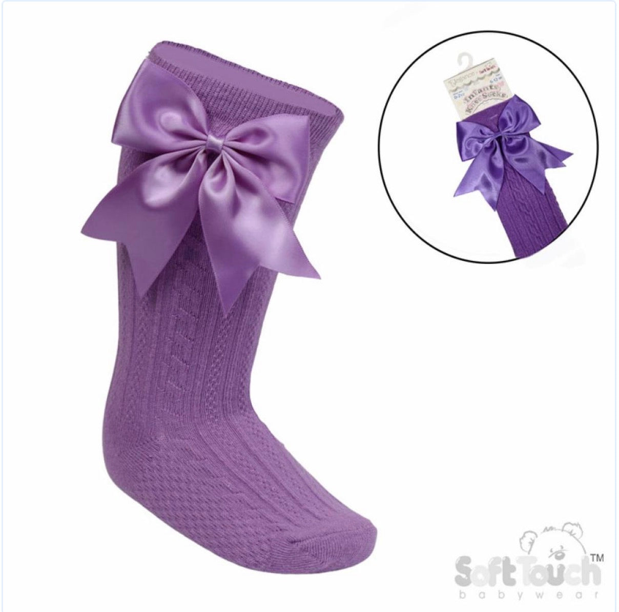 Purple Knee High Ribbon Socks
