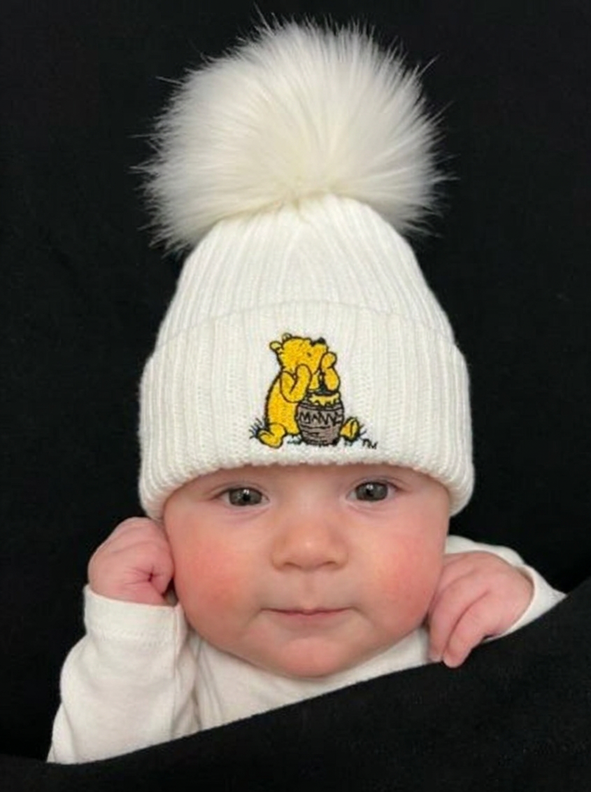 White Winnie The Pooh Single Pom Hat