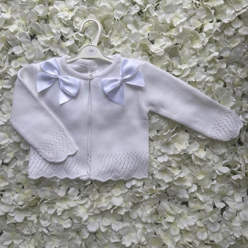 White Double Bow Cardigan