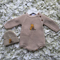 Beige Winnie The Pooh Romper & Matching Hat
