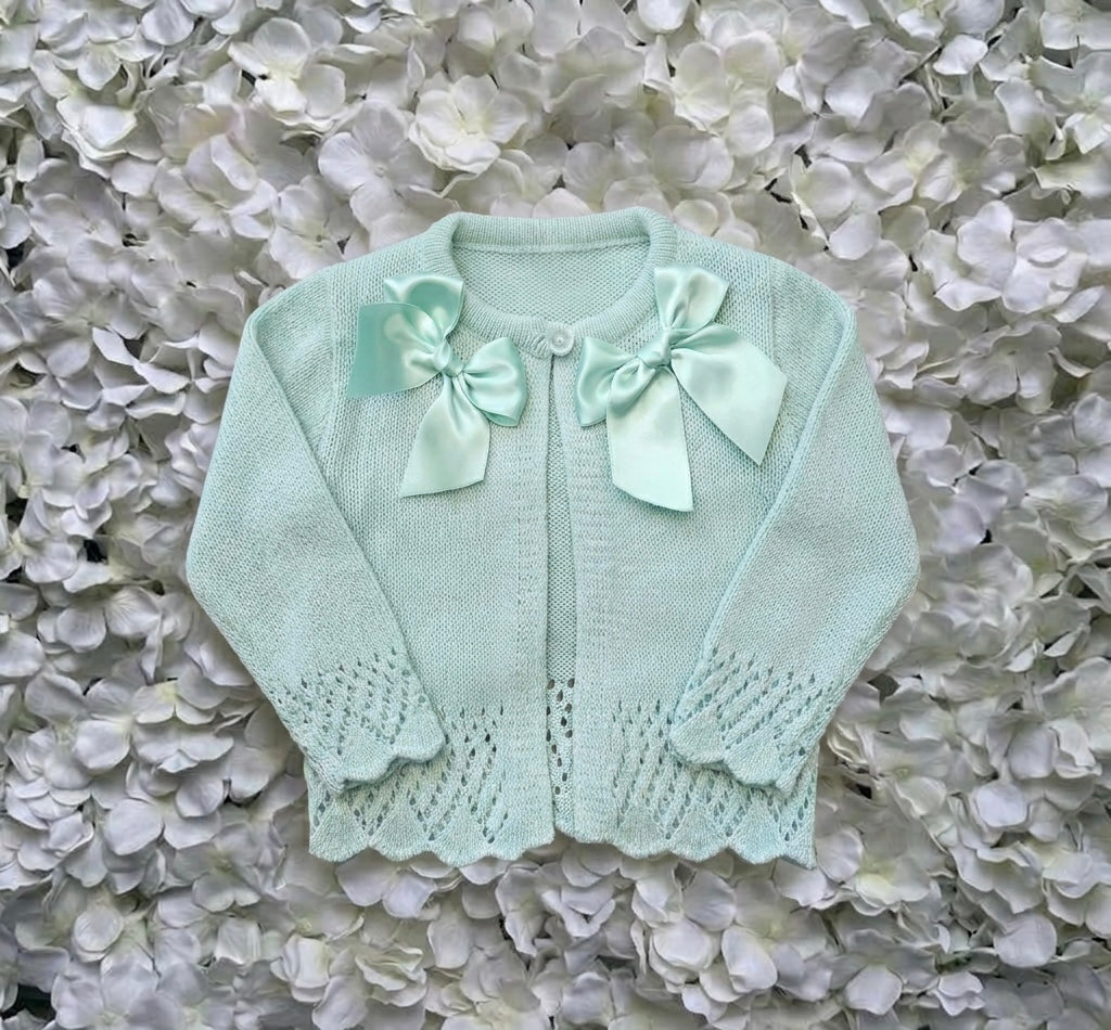 Mint Double Bow Cardigan