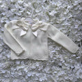 Cream Double Bow Cardigan