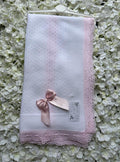 White & Pink Bow Luxury Spanish Shawl