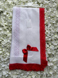 White & Red Bow Luxury Spanish Shawl
