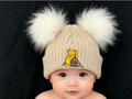 Beige Winnie The Pooh Double Pom Hat