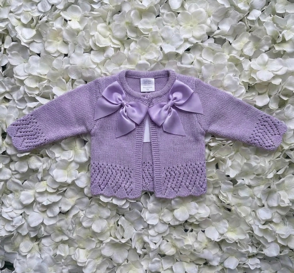 Purple Double Bow Cardigan