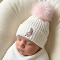 White & Pink Peter Rabbit Single Pom Hat