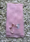 Baby Pink & Baby Pink Bow Luxury Spanish Shawl