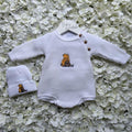 White Winnie The Pooh Romper & Matching Hat