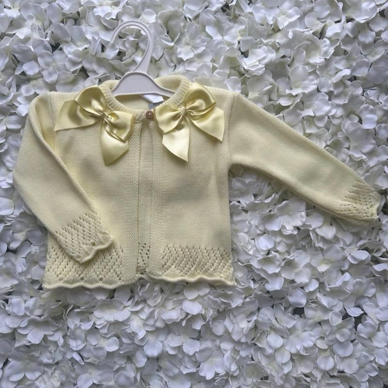 Lemon Double Bow Cardigan