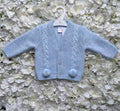 Baby Blue Pom Cable Knit Cardigan