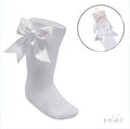 White Knee High Ribbon Socks