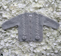 Grey Pom Cable Knit Cardigan