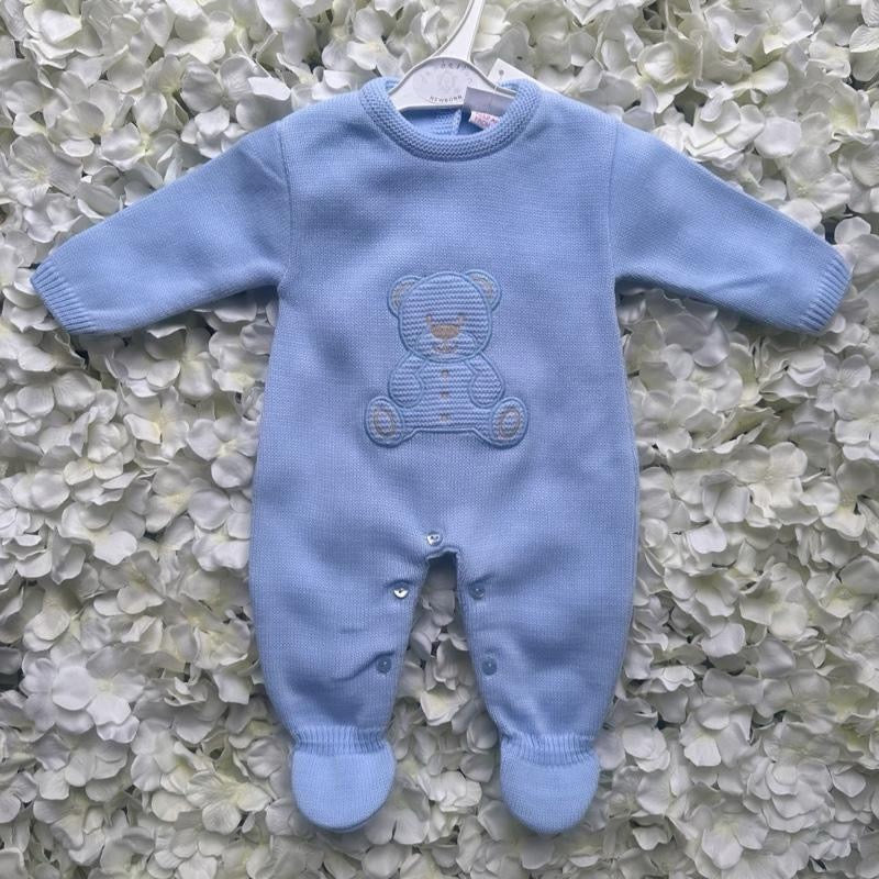 Blue Luxury Soft Bear Babygrow