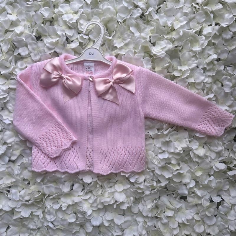 Baby Pink Double Bow Cardigan