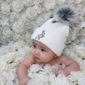White & Grey Peter Rabbit Single Pom Hat