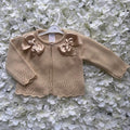 Beige Double Bow Cardigan