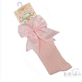 Baby Pink Knee High Ribbon Socks
