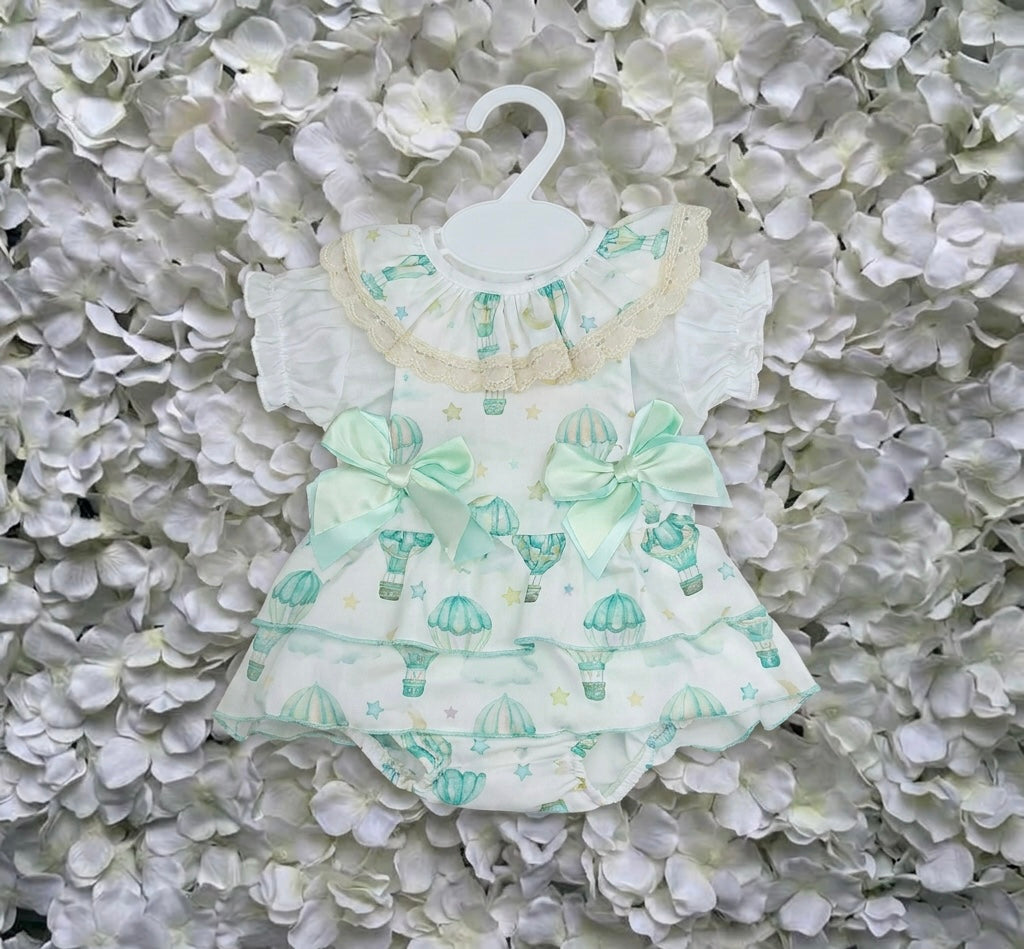Mint Spanish Hot Air Balloon Romper