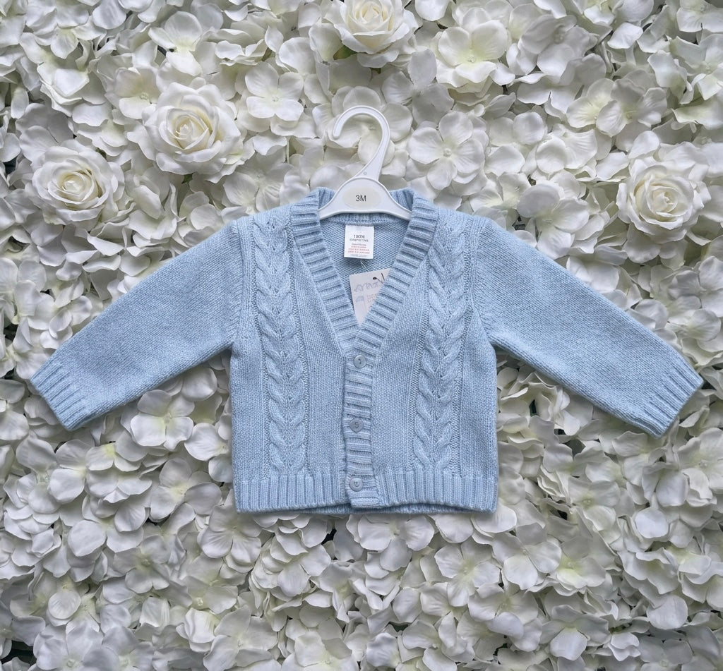 Baby Blue Cable Knit Cardigan
