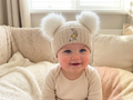 Beige Peter Rabbit Double Pom Hat