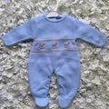 Blue Luxury Soft Rocking Horse Babygrow