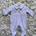 White Spinning Toys Spanish Velour Babygrow