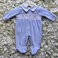 Blue Spinning Toys Spanish Velour Babygrow