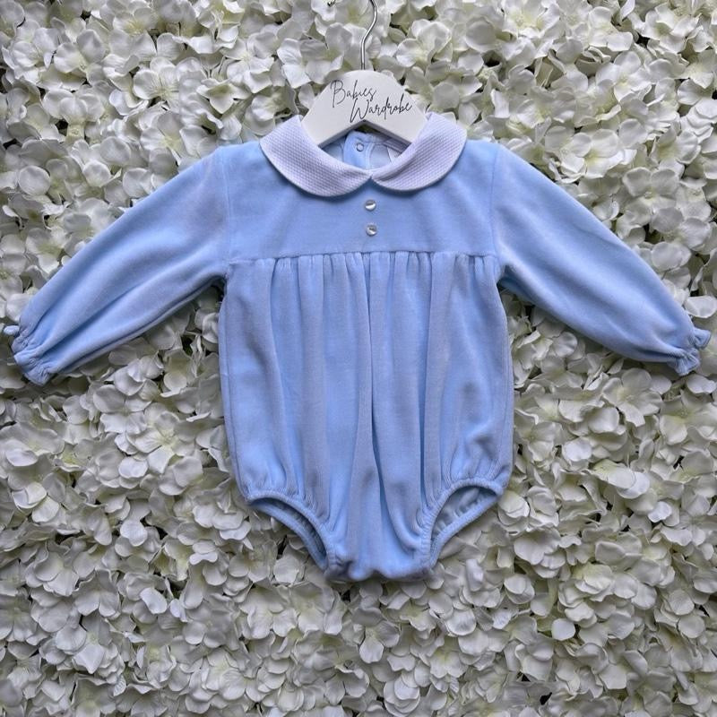 Blue Velour Spanish Romper