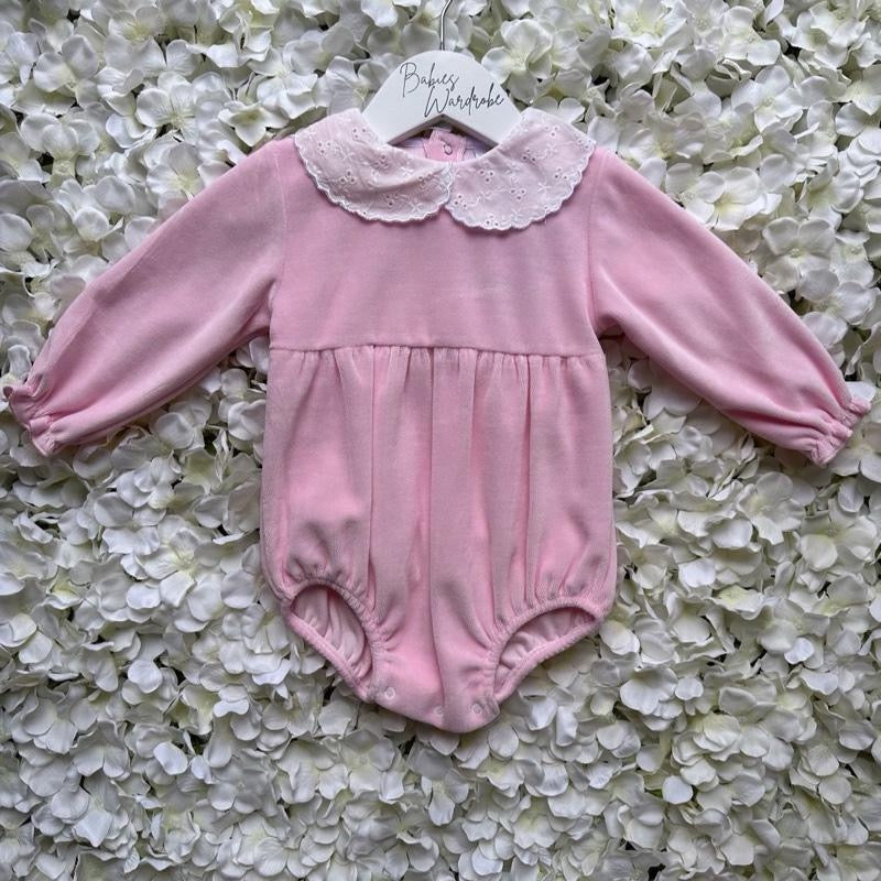 Pink Velour Spanish Romper