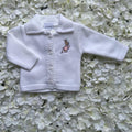 White & Pink Peter Rabbit Soft Embroidered Cardigan