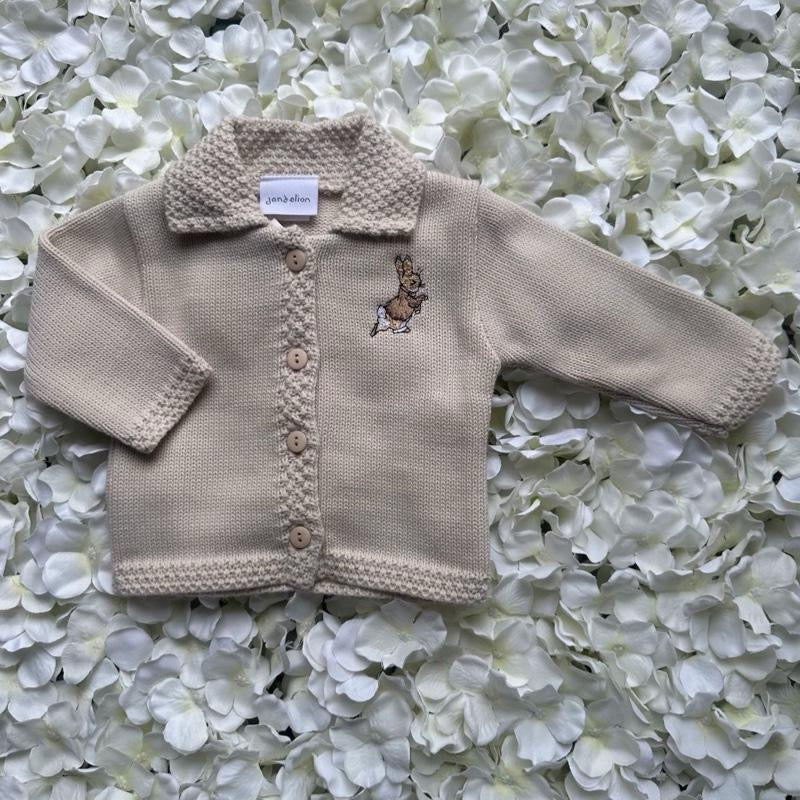 Beige Peter Rabbit Soft Embroidered Cardigan